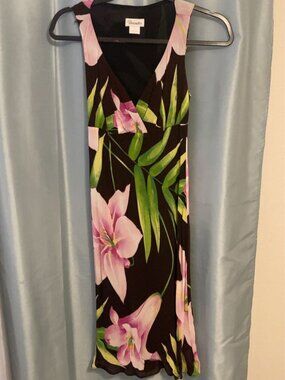 Vintage Tessuto Brown Floral Dress